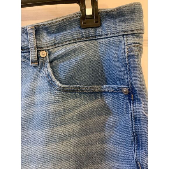 LOFT JEANS STRAIGHT DISTRESSED ANKLE LIGHT WASH HIGH WAIST SZ 12 - Picture 8 of 14